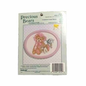 Janlynn Precious Bears Girl's Teddy #139-14 c.1991-92 Cross Stitch New Oldstock